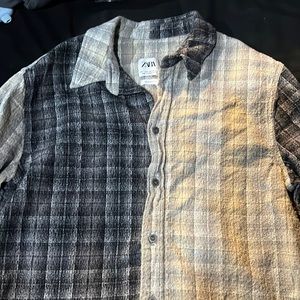 Zara black and gray flannel. Size large